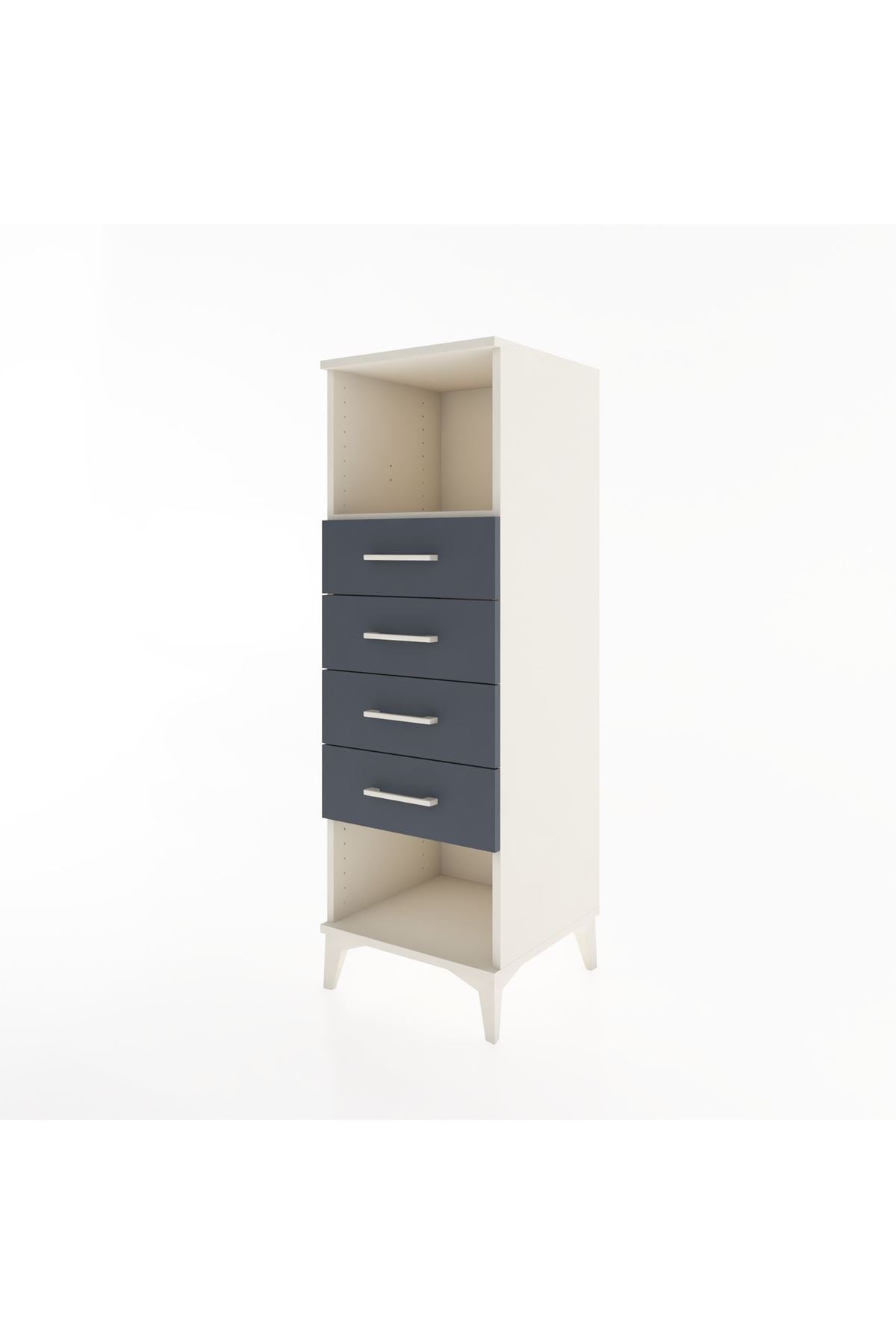 Hyperion Dolap Tek Raflı 4 Çekmeceli 44x44x134 Aytaşı-Antrasit