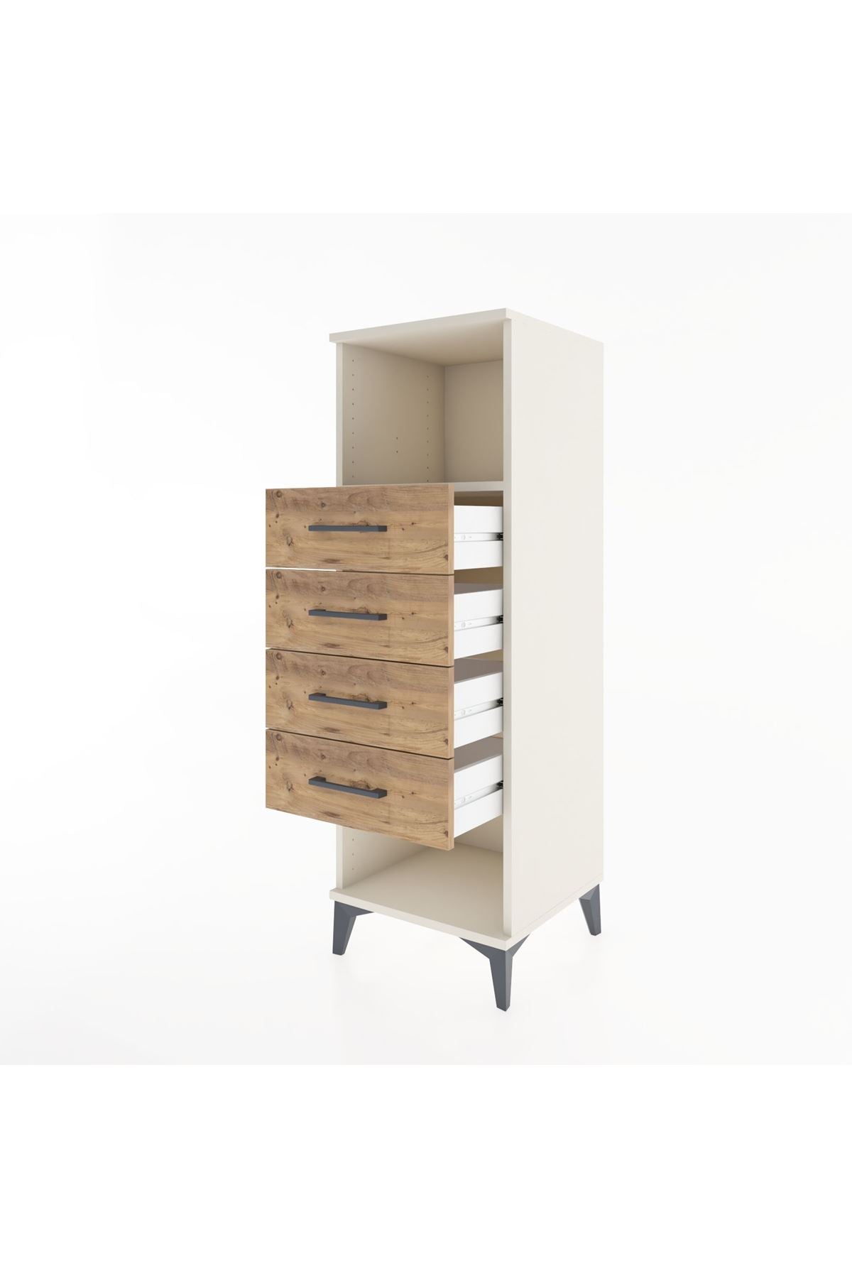 Hyperion Dolap Tek Raflı 4 Çekmeceli 44x44x134 Aytaşı-Çam