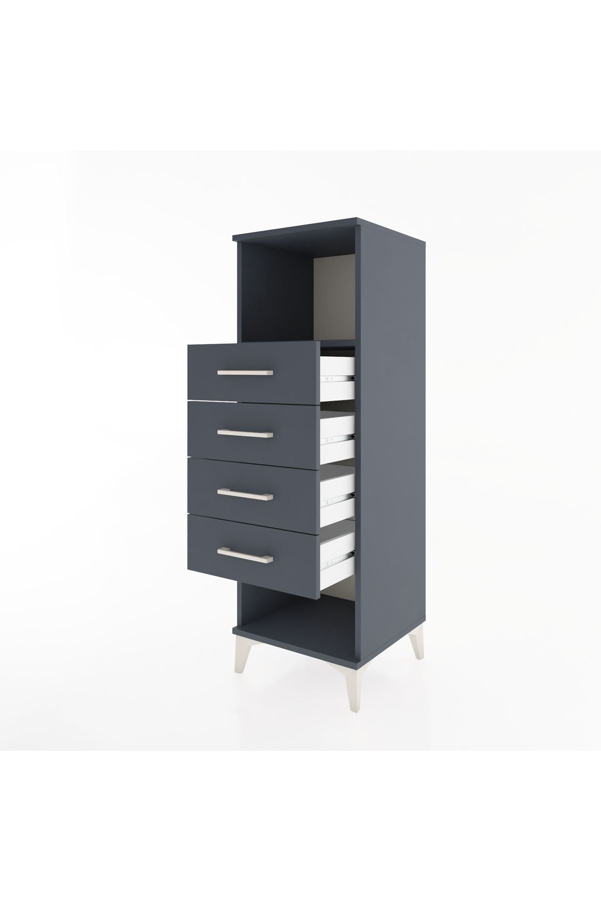 Hyperion Dolap Tek Raflı 4 Çekmeceli 44x44x134 Antrasit-Antrasit