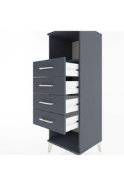 Hyperion Dolap Tek Raflı 4 Çekmeceli 44x44x134 Antrasit-Antrasit