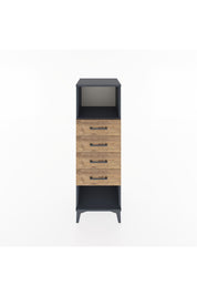 Hyperion Dolap Tek Raflı 4 Çekmeceli 44x44x134 Antrasit-Çam