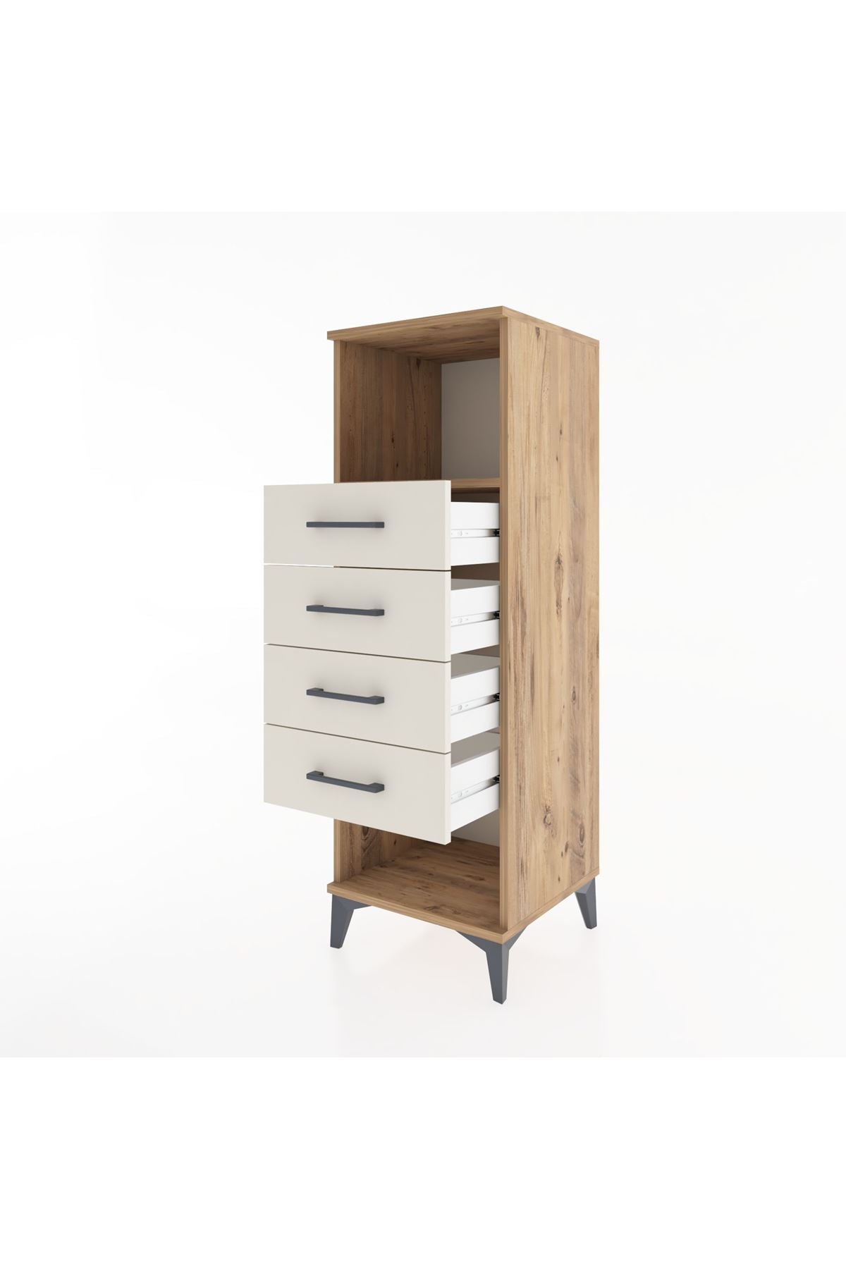 Hyperion Dolap Tek Raflı 4 Çekmeceli 44x44x134 Çam-Aytaşı