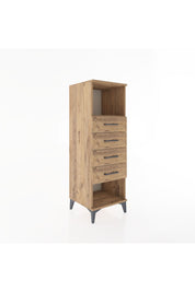 Hyperion Dolap Tek Raflı 4 Çekmeceli 44x44x134 Çam-Çam