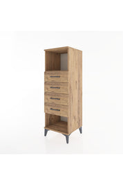 Hyperion Dolap Tek Raflı 4 Çekmeceli 44x44x134 Çam-Çam