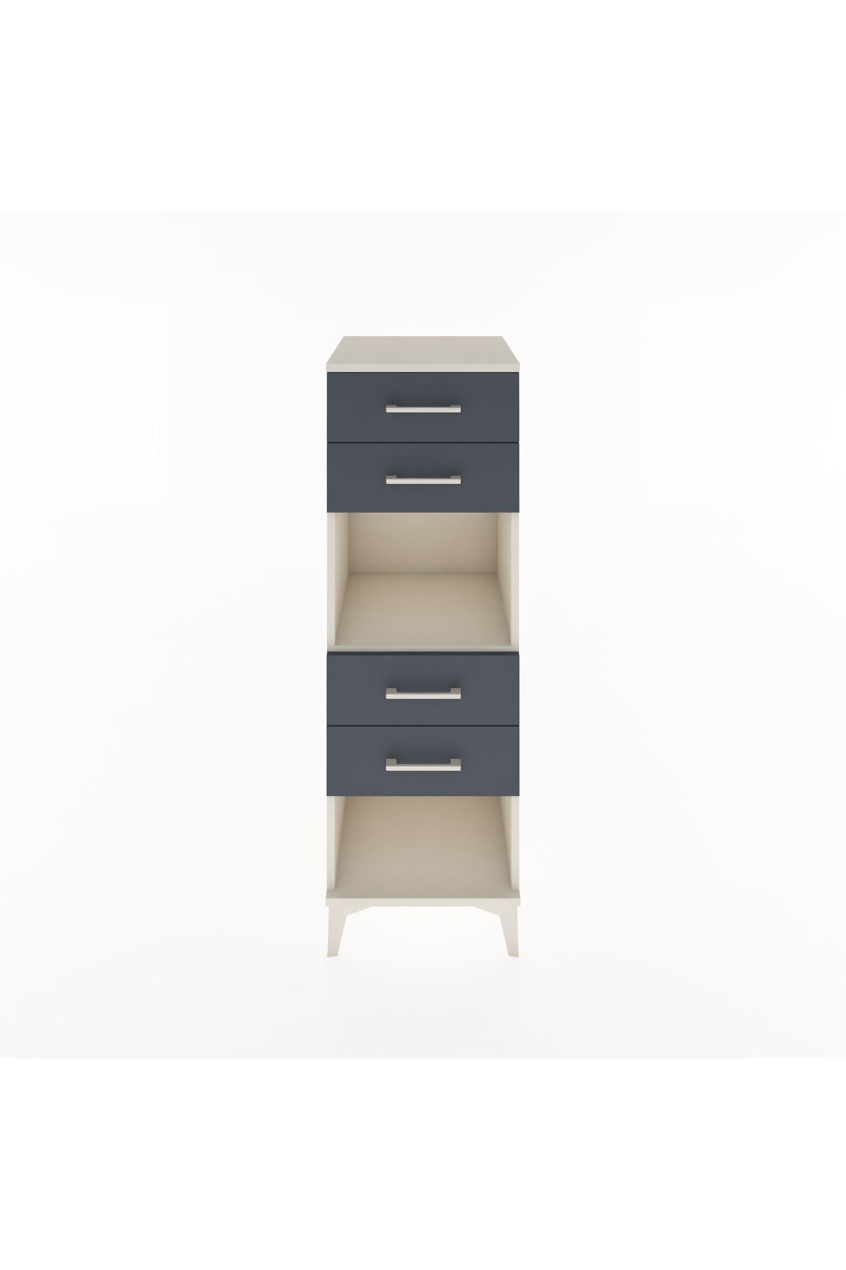 Hyperion Dolap Tek Raflı 4 Çekmeceli 44x44x134 Aytaşı-Antrasit