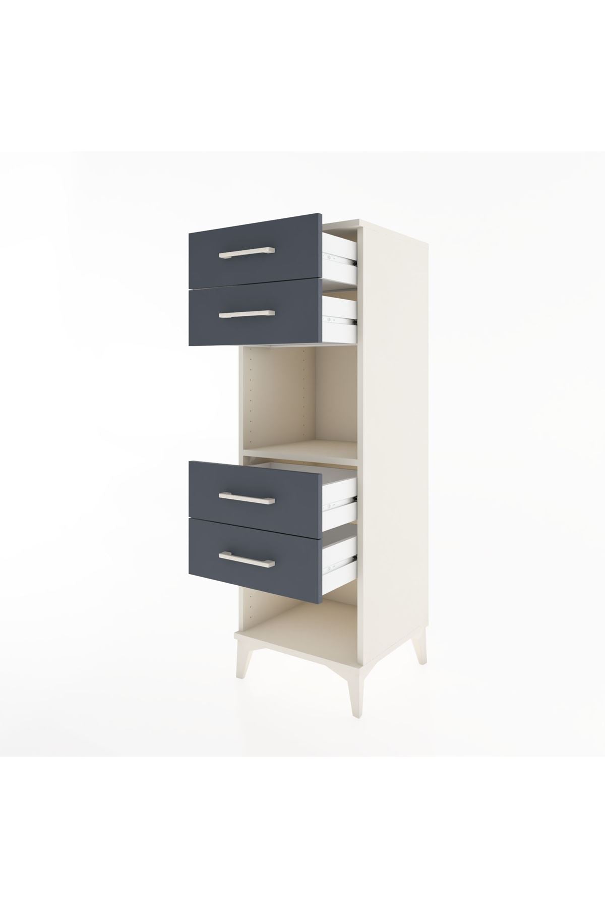 Hyperion Dolap Tek Raflı 4 Çekmeceli 44x44x134 Aytaşı-Antrasit