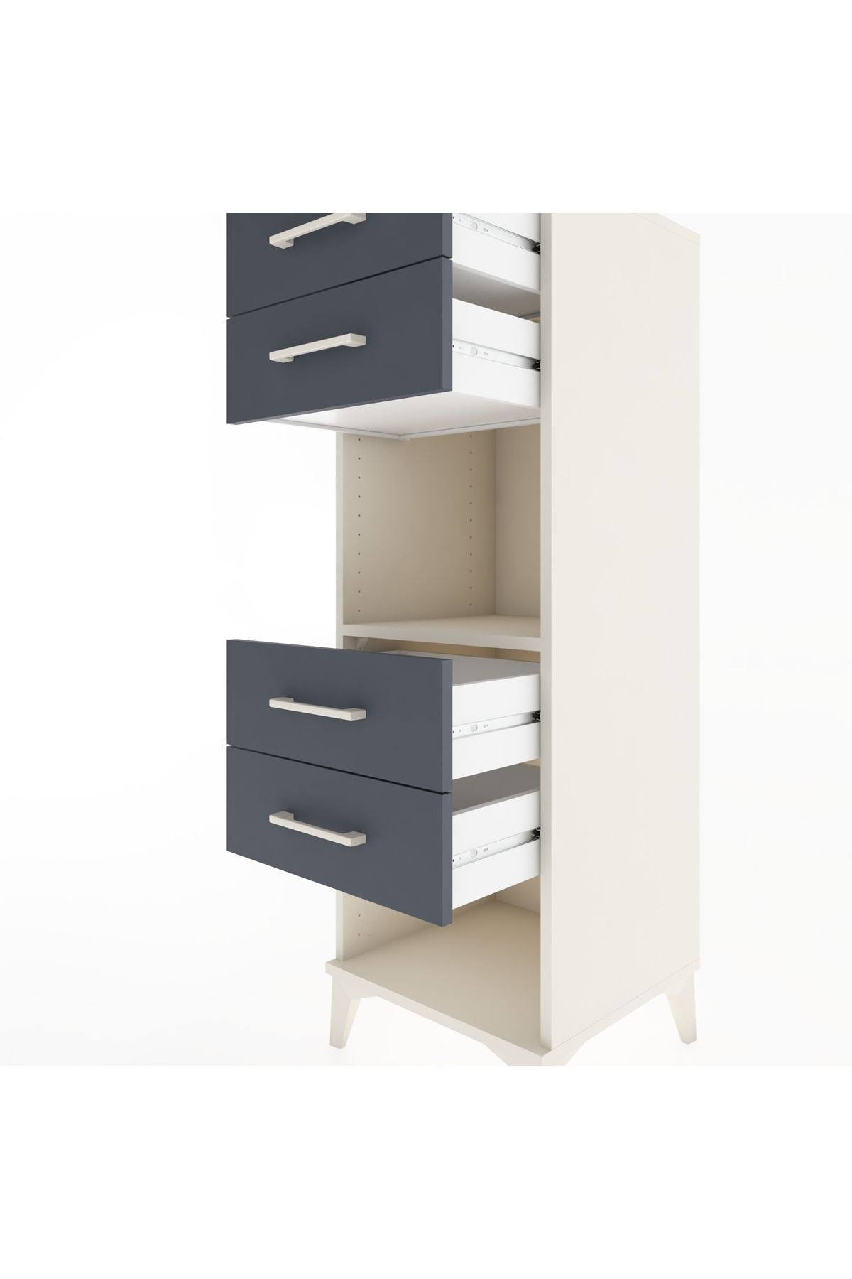 Hyperion Dolap Tek Raflı 4 Çekmeceli 44x44x134 Aytaşı-Antrasit