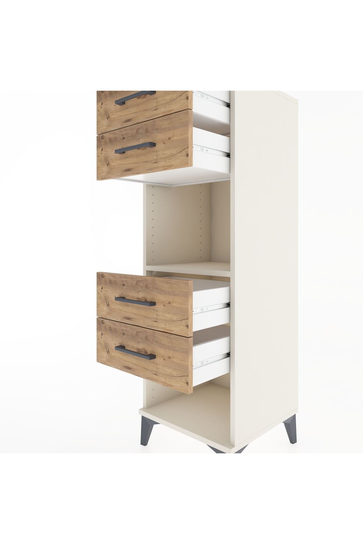 Hyperion Dolap Tek Raflı 4 Çekmeceli 44x44x134 Aytaşı-Çam