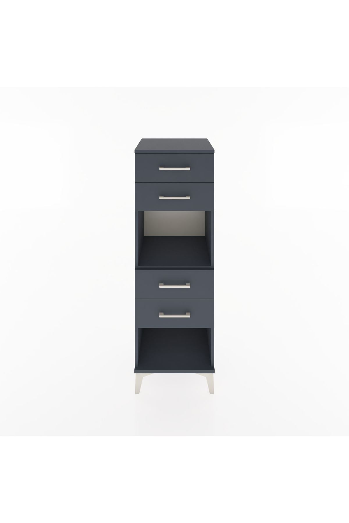 Hyperion Dolap Tek Raflı 4 Çekmeceli 44x44x134 Antrasit-Antrasit