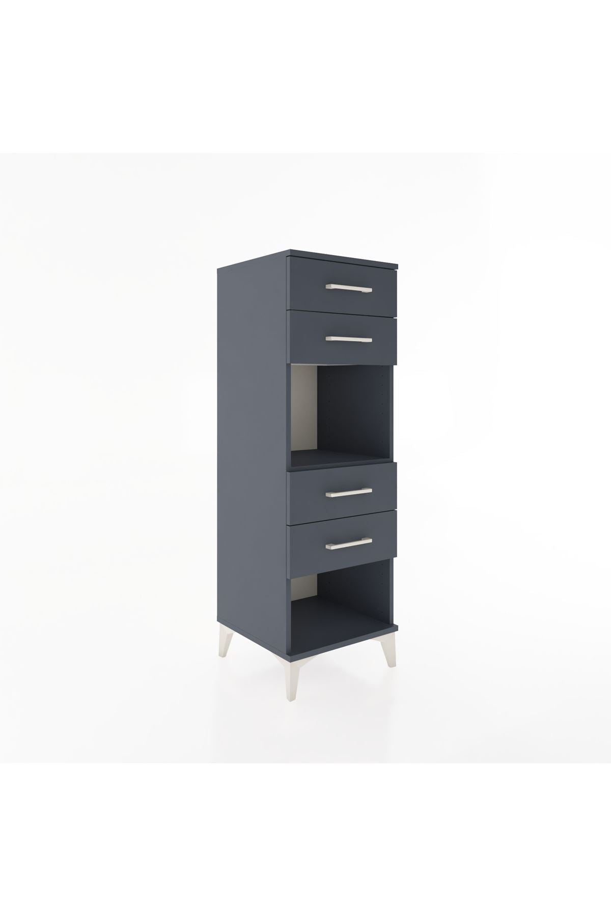 Hyperion Dolap Tek Raflı 4 Çekmeceli 44x44x134 Antrasit-Antrasit