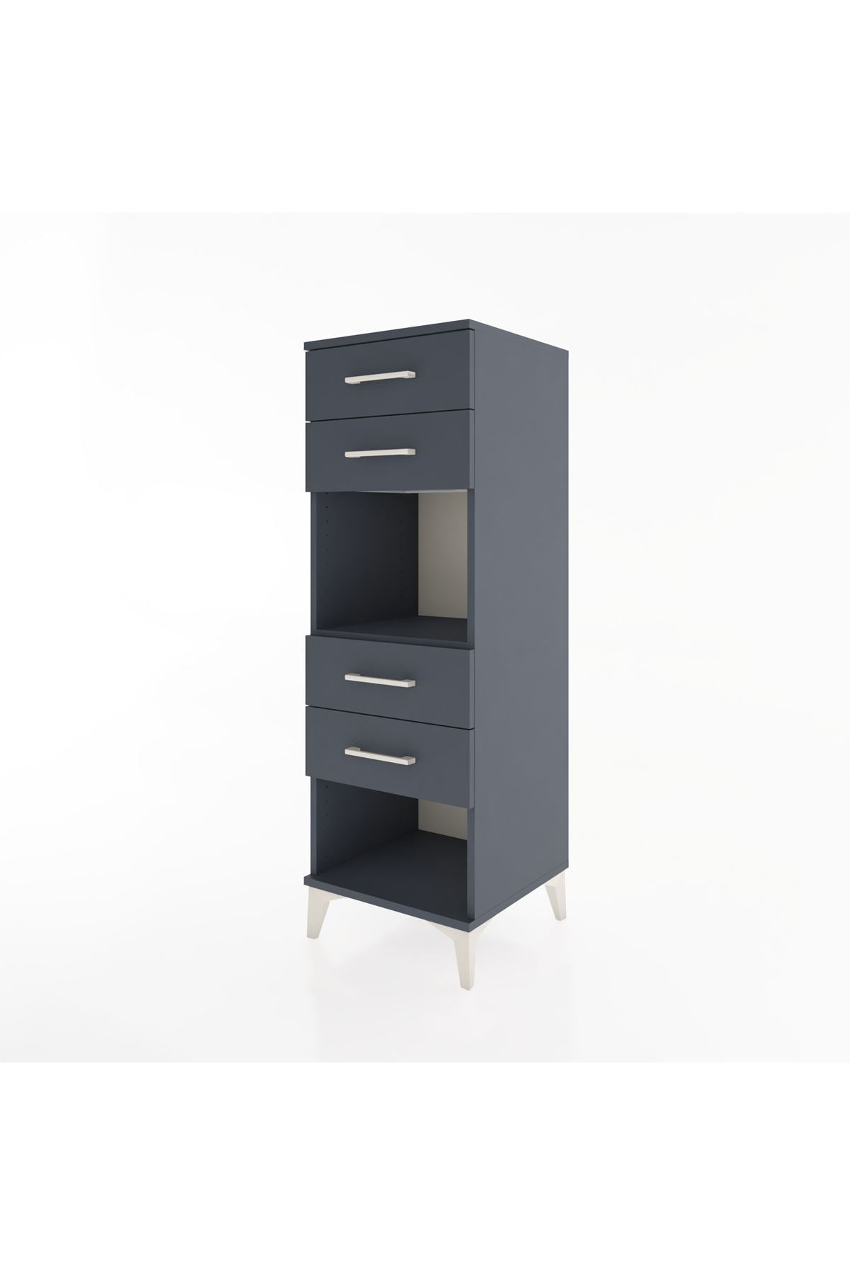 Hyperion Dolap Tek Raflı 4 Çekmeceli 44x44x134 Antrasit-Antrasit