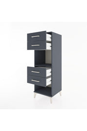 Hyperion Dolap Tek Raflı 4 Çekmeceli 44x44x134 Antrasit-Antrasit