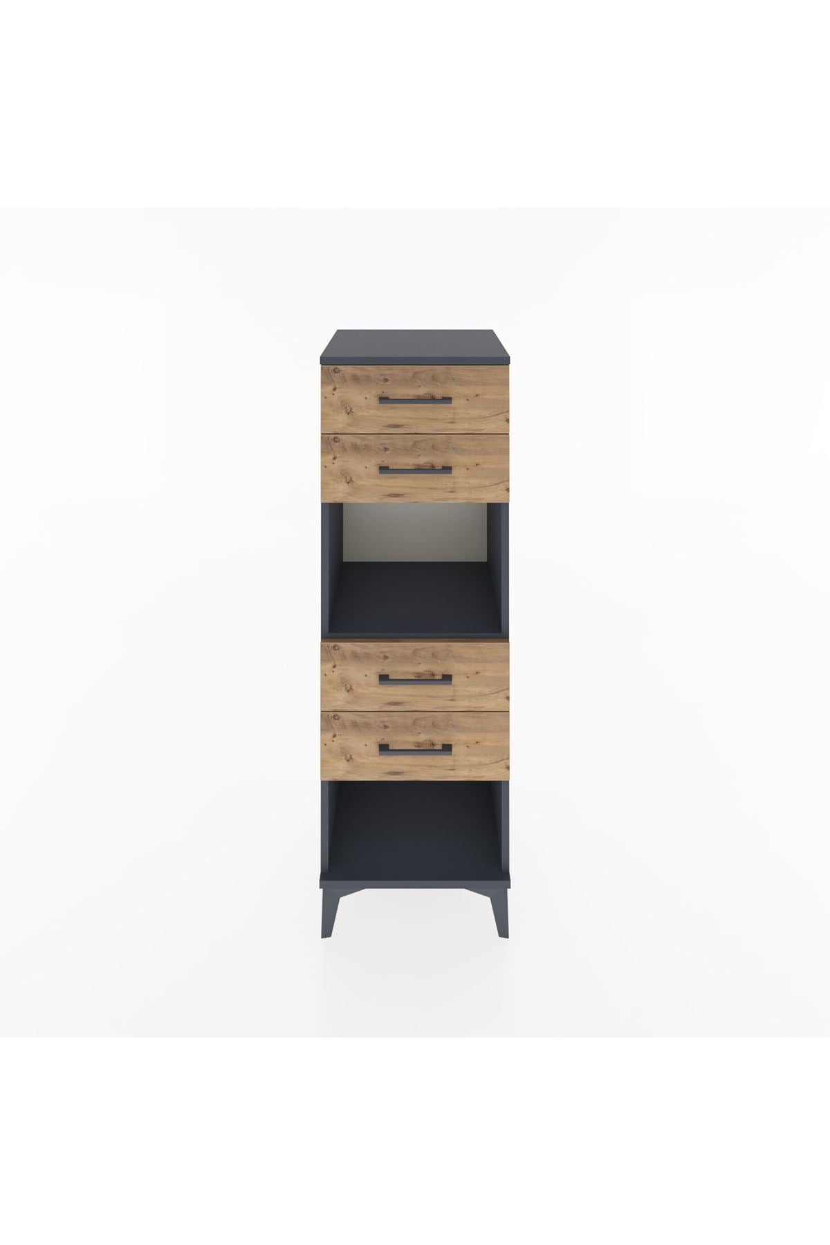 Hyperion Dolap Tek Raflı 4 Çekmeceli 44x44x134 Antrasit-Çam