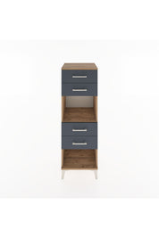 Hyperion Dolap Tek Raflı 4 Çekmeceli 44x44x134 Çam-Antrasit