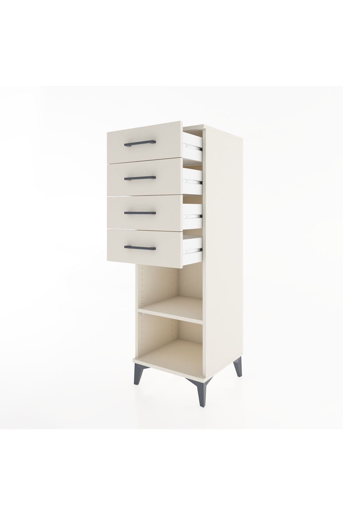 Hyperion Dolap Tek Raflı 4 Çekmeceli 44x44x134 Aytaşı-Aytaşı