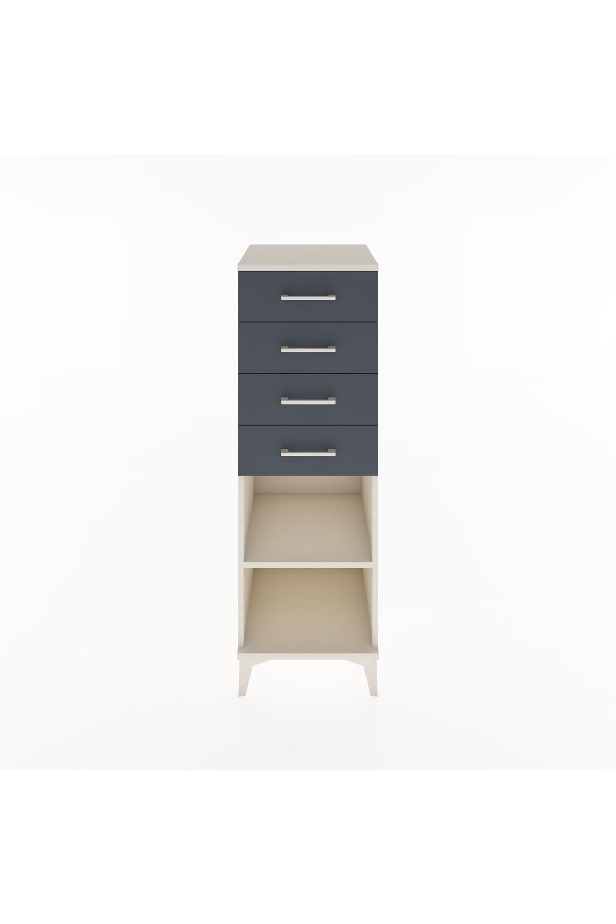 Hyperion Dolap Tek Raflı 4 Çekmeceli 44x44x134 Aytaşı-Antrasit