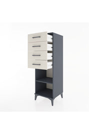 Hyperion Dolap Tek Raflı 4 Çekmeceli 44x44x134 Antrasit-Aytaşı