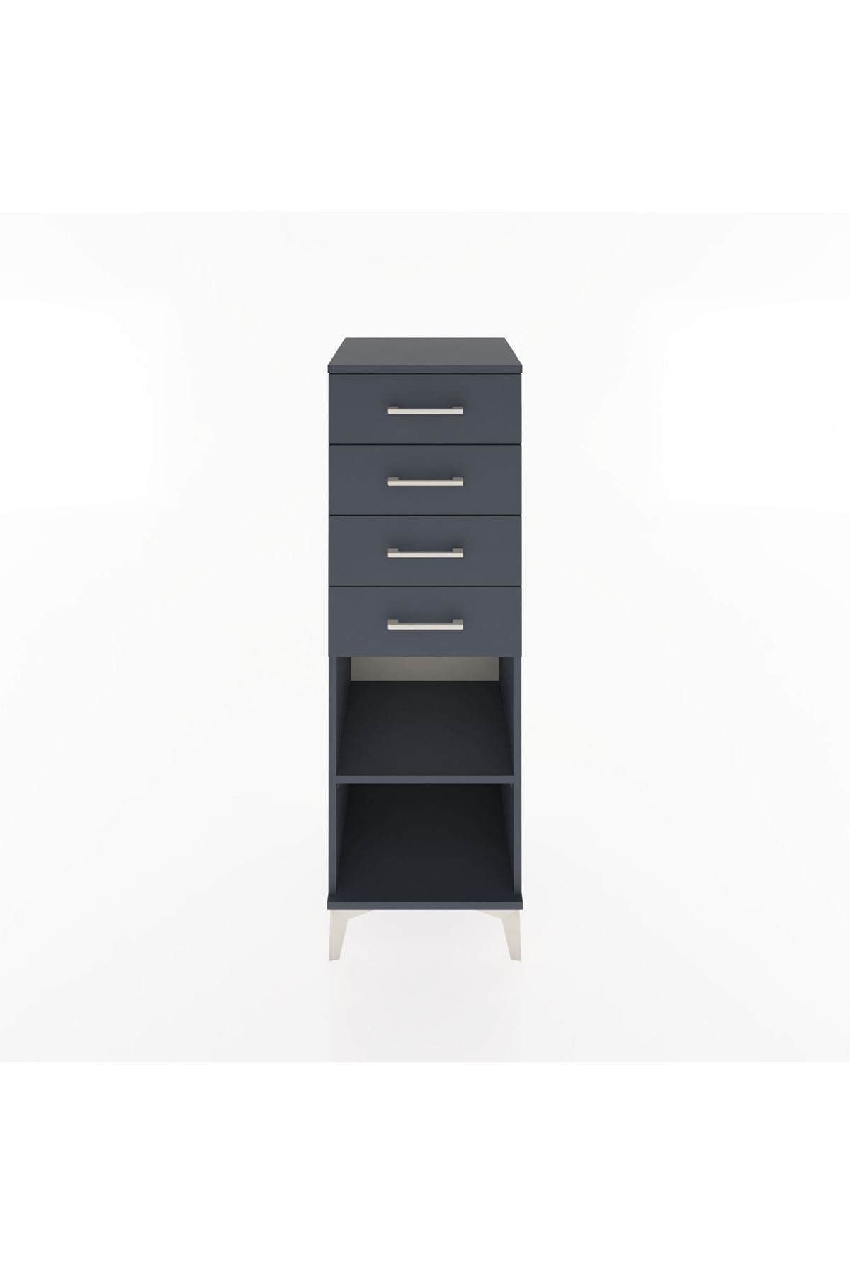 Hyperion Dolap Tek Raflı 4 Çekmeceli 44x44x134 Antrasit-Antrasit