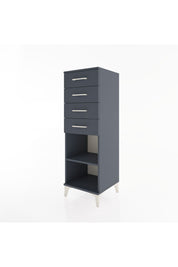 Hyperion Dolap Tek Raflı 4 Çekmeceli 44x44x134 Antrasit-Antrasit