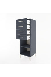 Hyperion Dolap Tek Raflı 4 Çekmeceli 44x44x134 Antrasit-Antrasit