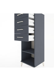 Hyperion Dolap Tek Raflı 4 Çekmeceli 44x44x134 Antrasit-Antrasit