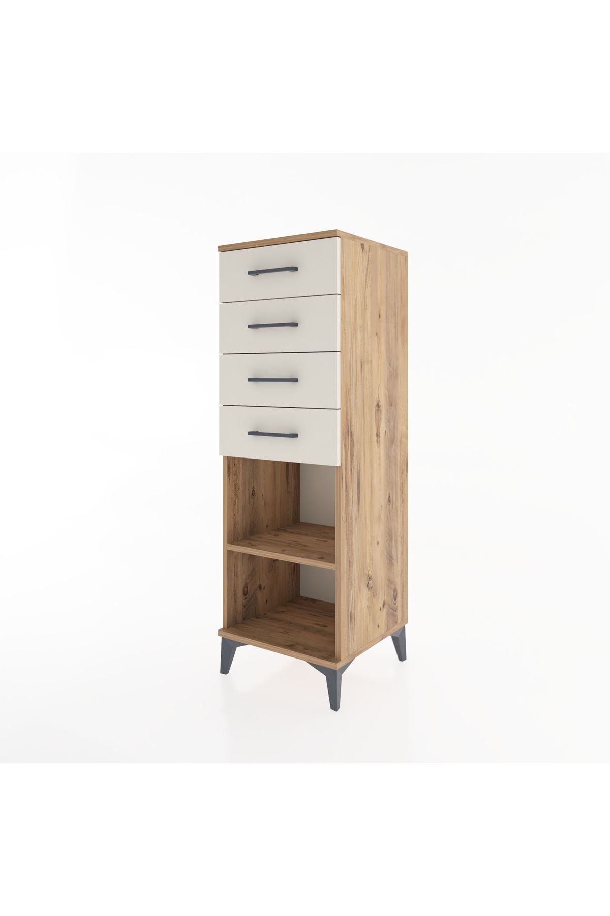 Hyperion Dolap Tek Raflı 4 Çekmeceli 44x44x134 Çam-Aytaşı
