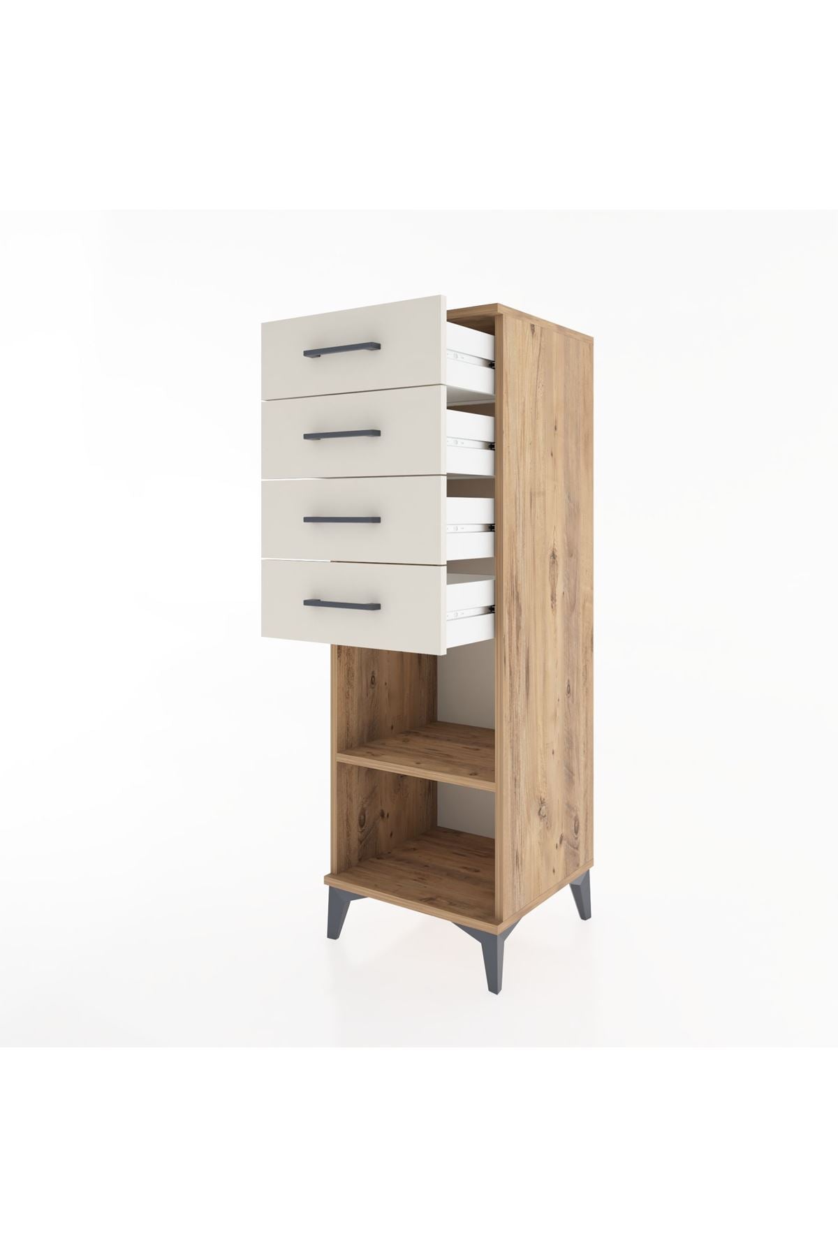 Hyperion Dolap Tek Raflı 4 Çekmeceli 44x44x134 Çam-Aytaşı