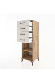 Hyperion Dolap Tek Raflı 4 Çekmeceli 44x44x134 Çam-Aytaşı