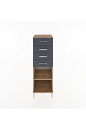 Hyperion Dolap Tek Raflı 4 Çekmeceli 44x44x134 Çam-Antrasit