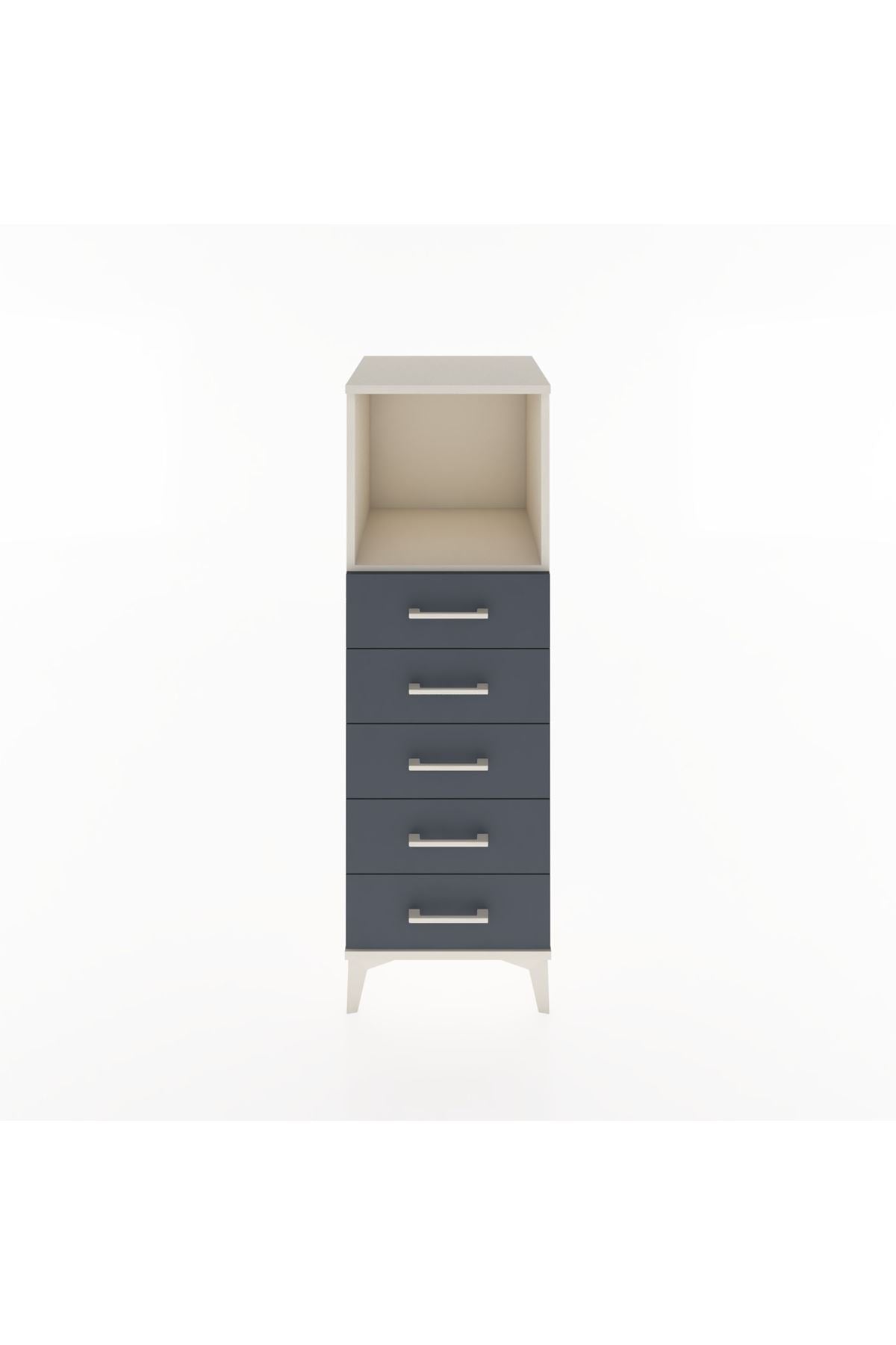 Hyperion Dolap Tek Raflı 5 Çekmeceli 44x44x134 Aytaşı-Antrasit