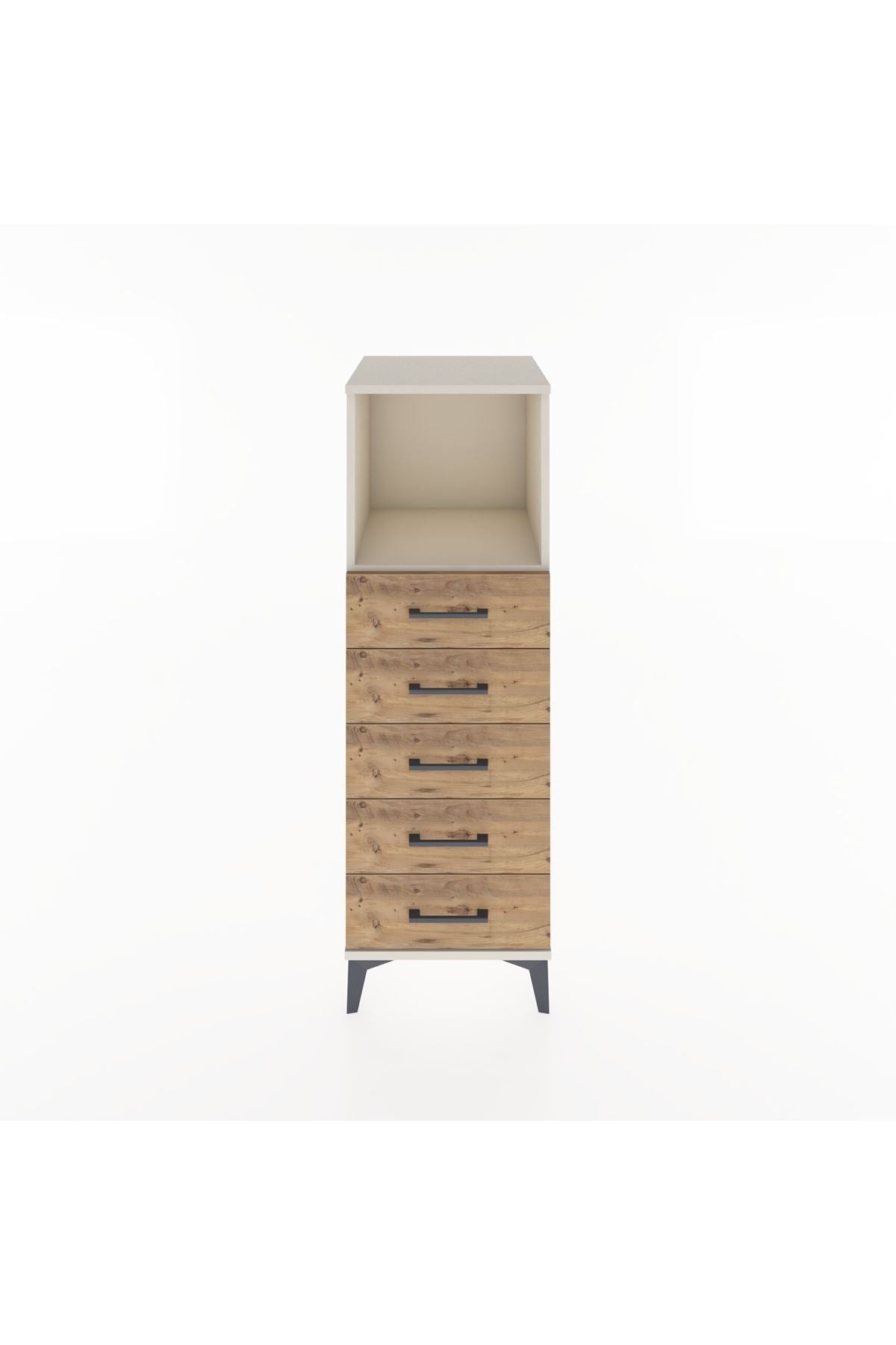 Hyperion Dolap Tek Raflı 5 Çekmeceli 44x44x134 Aytaşı-Çam