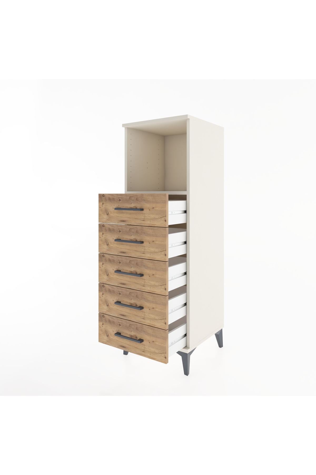 Hyperion Dolap Tek Raflı 5 Çekmeceli 44x44x134 Aytaşı-Çam
