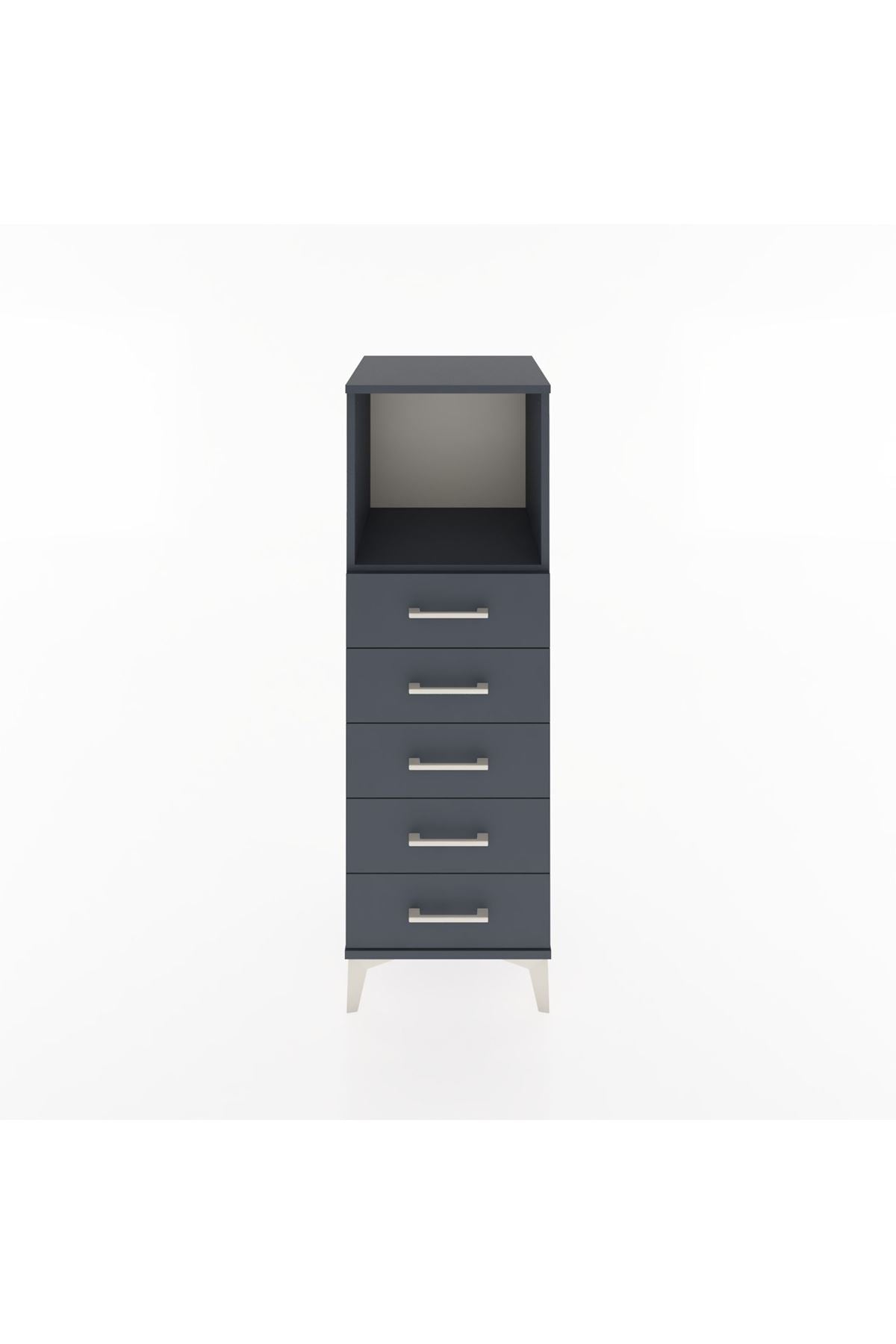 Hyperion Dolap Tek Raflı 5 Çekmeceli 44x44x134 Antrasit-Antrasit