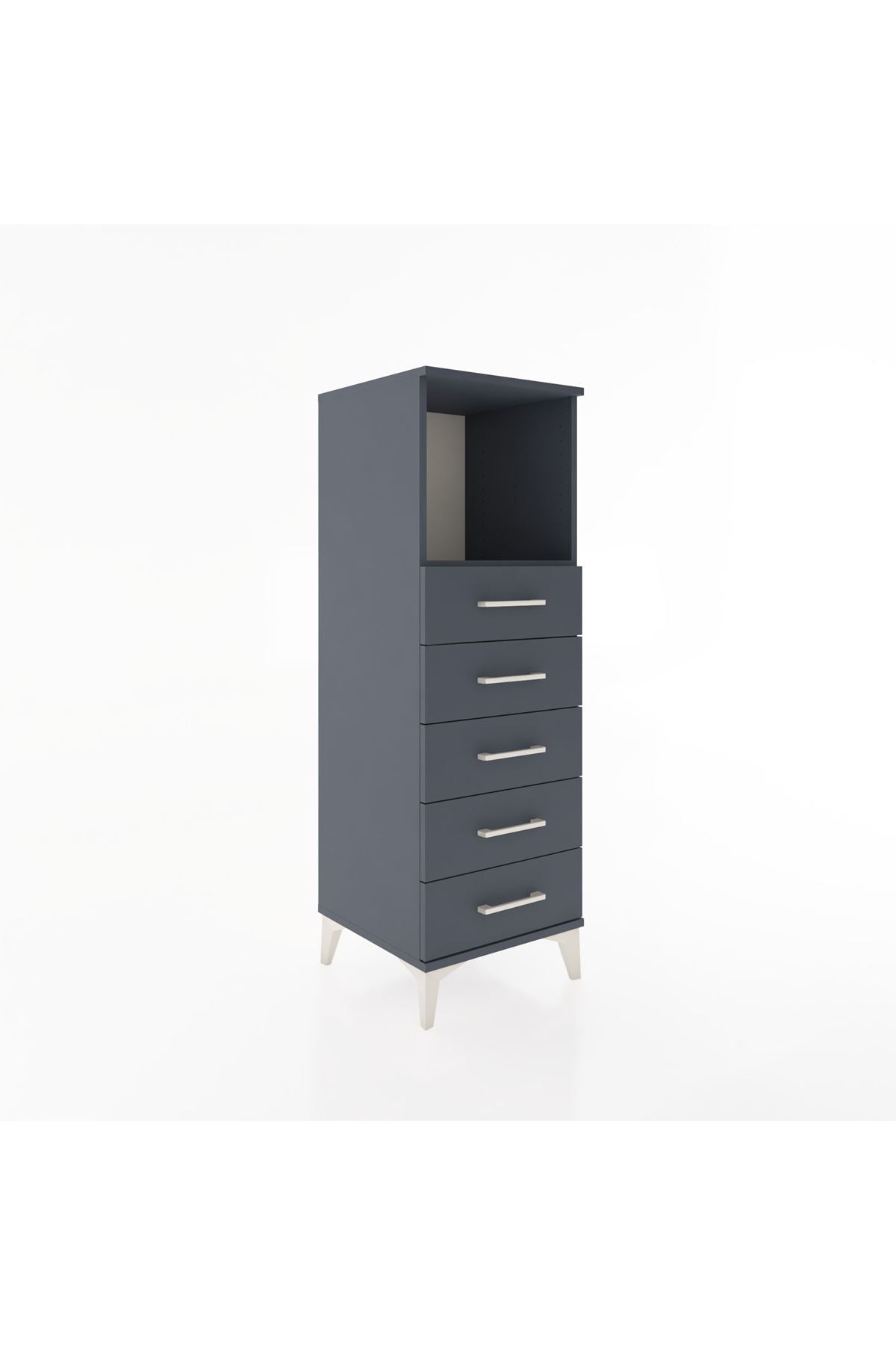 Hyperion Dolap Tek Raflı 5 Çekmeceli 44x44x134 Antrasit-Antrasit