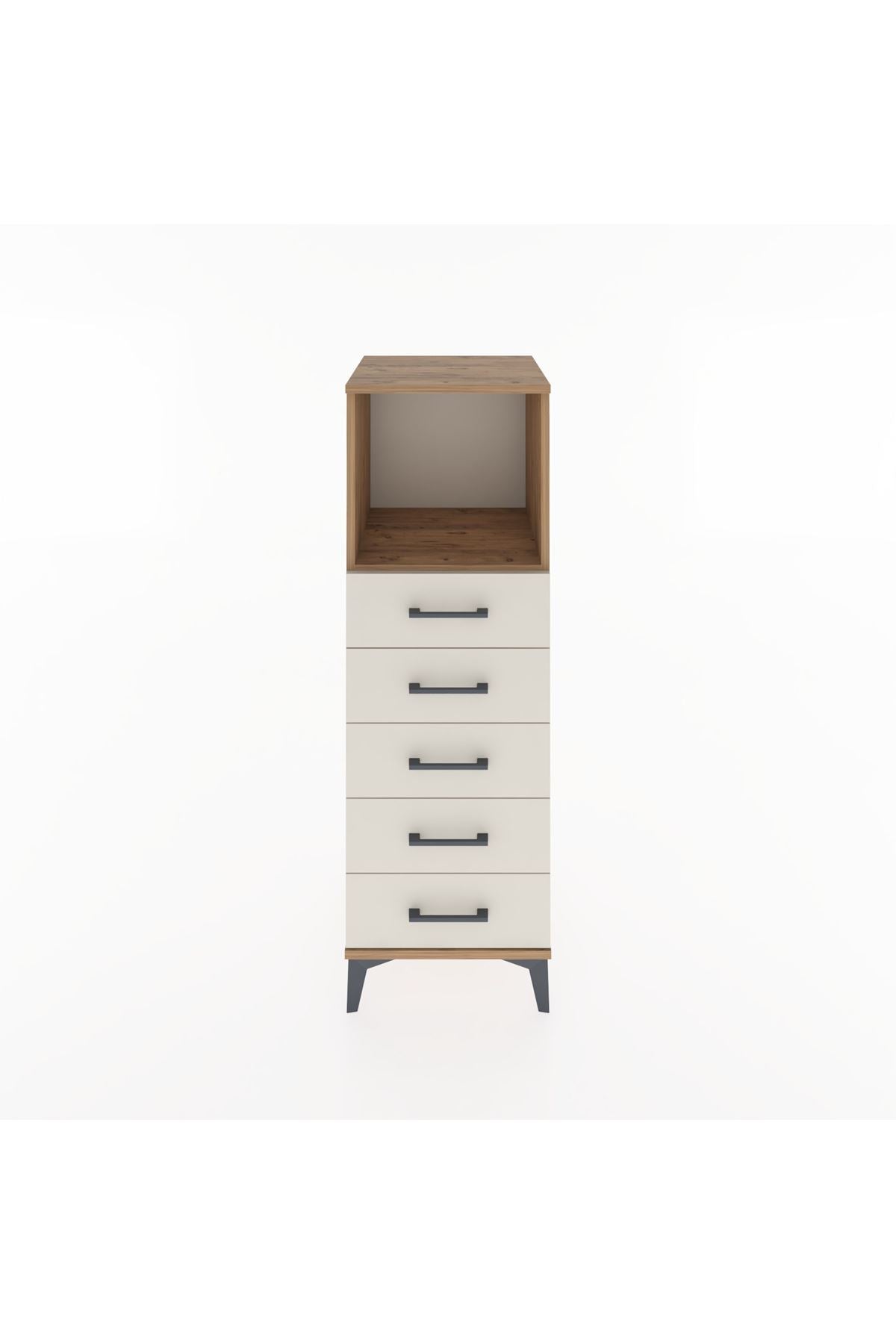 Hyperion Dolap Tek Raflı 5 Çekmeceli 44x44x134 Çam-Aytaşı