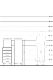 Hyperion Dolap Tek Raflı 5 Çekmeceli 44x44x134 Çam-Aytaşı
