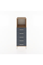 Hyperion Dolap Tek Raflı 5 Çekmeceli 44x44x134 Çam-Antrasit