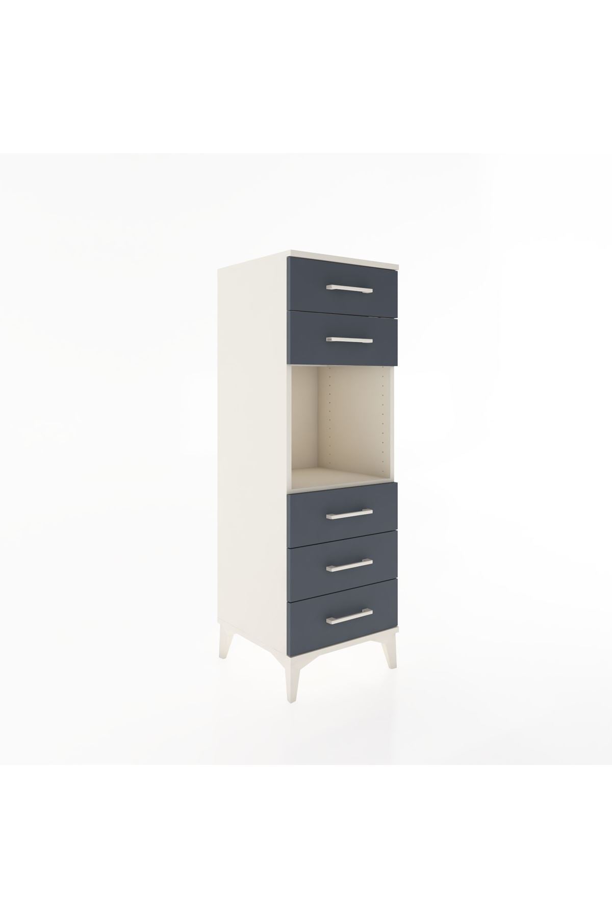 Hyperion Dolap Tek Raflı 5 Çekmeceli 44x44x134 Aytaşı-Antrasit