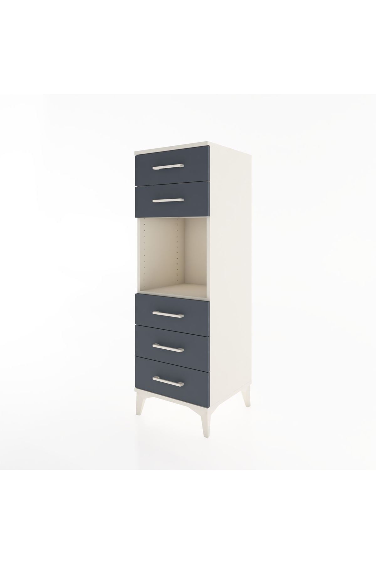 Hyperion Dolap Tek Raflı 5 Çekmeceli 44x44x134 Aytaşı-Antrasit