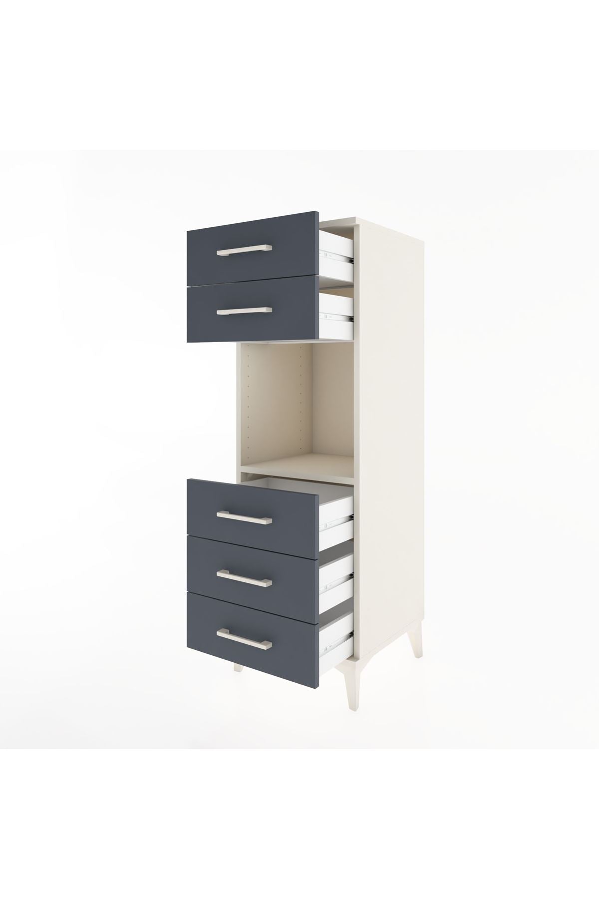 Hyperion Dolap Tek Raflı 5 Çekmeceli 44x44x134 Aytaşı-Antrasit