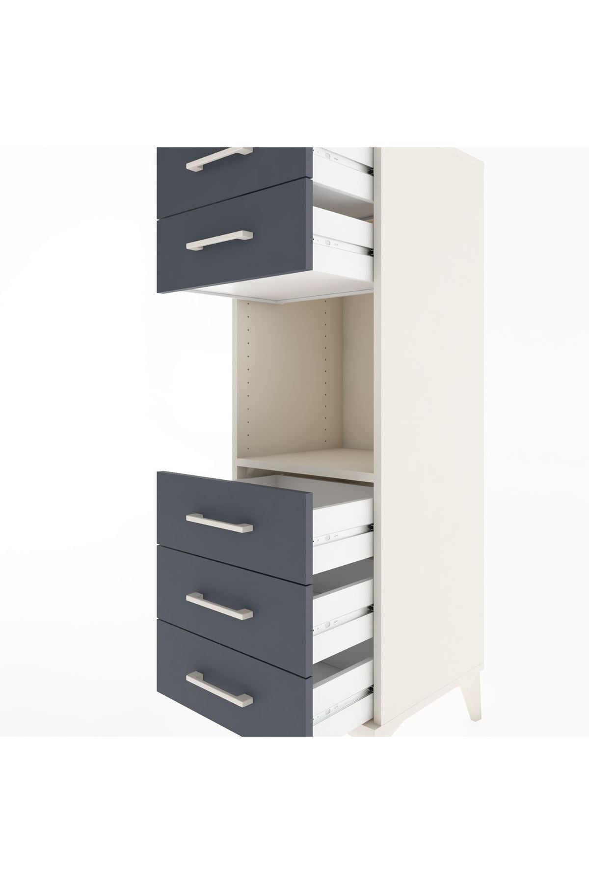 Hyperion Dolap Tek Raflı 5 Çekmeceli 44x44x134 Aytaşı-Antrasit