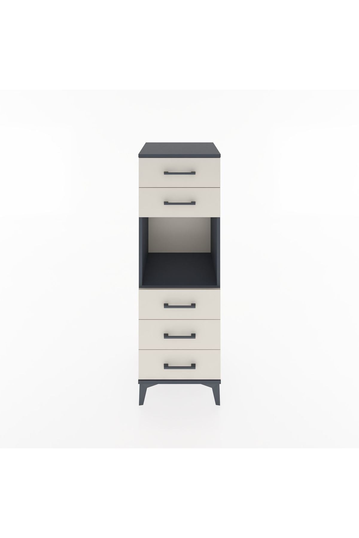 Hyperion Dolap Tek Raflı 5 Çekmeceli 44x44x134 Antrasit-Aytaşı