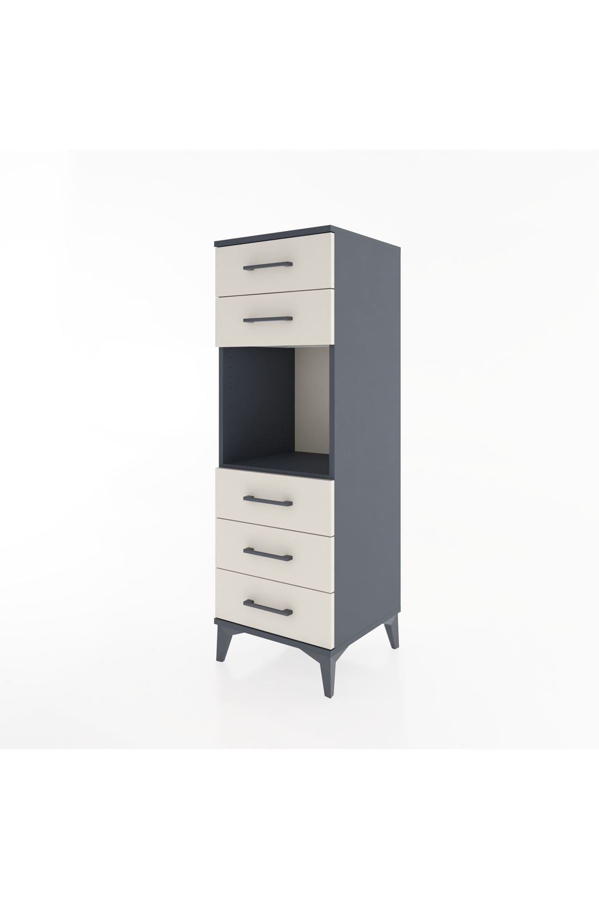 Hyperion Dolap Tek Raflı 5 Çekmeceli 44x44x134 Antrasit-Aytaşı