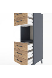 Hyperion Dolap Tek Raflı 5 Çekmeceli 44x44x134 Antrasit-Çam