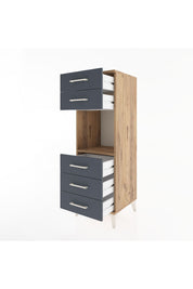 Hyperion Dolap Tek Raflı 5 Çekmeceli 44x44x134 Çam-Antrasit