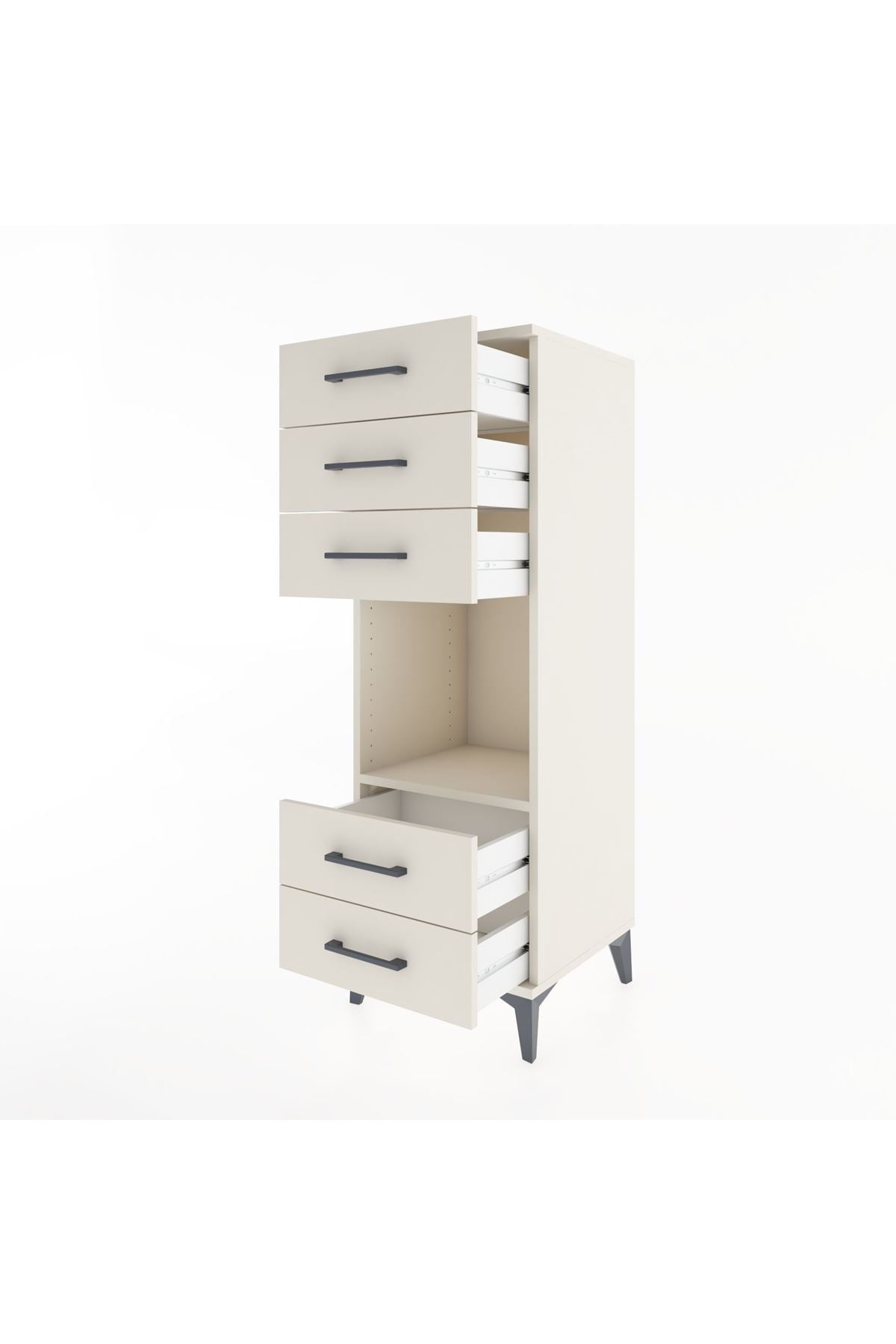 Hyperion Dolap Tek Raflı 5 Çekmeceli 44x44x134 - S49M086V1B