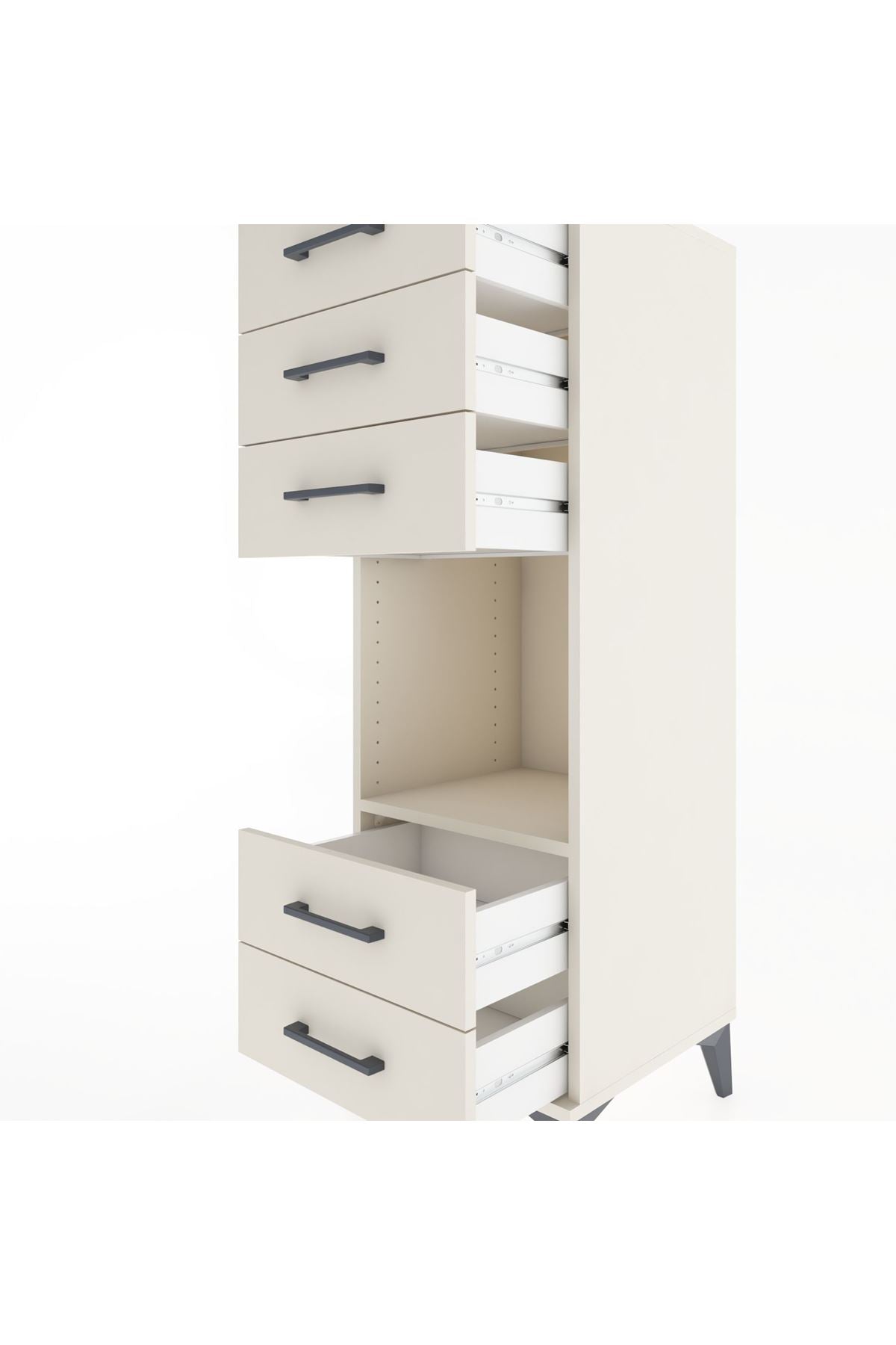 Hyperion Dolap Tek Raflı 5 Çekmeceli 44x44x134 Aytaşı-Aytaşı