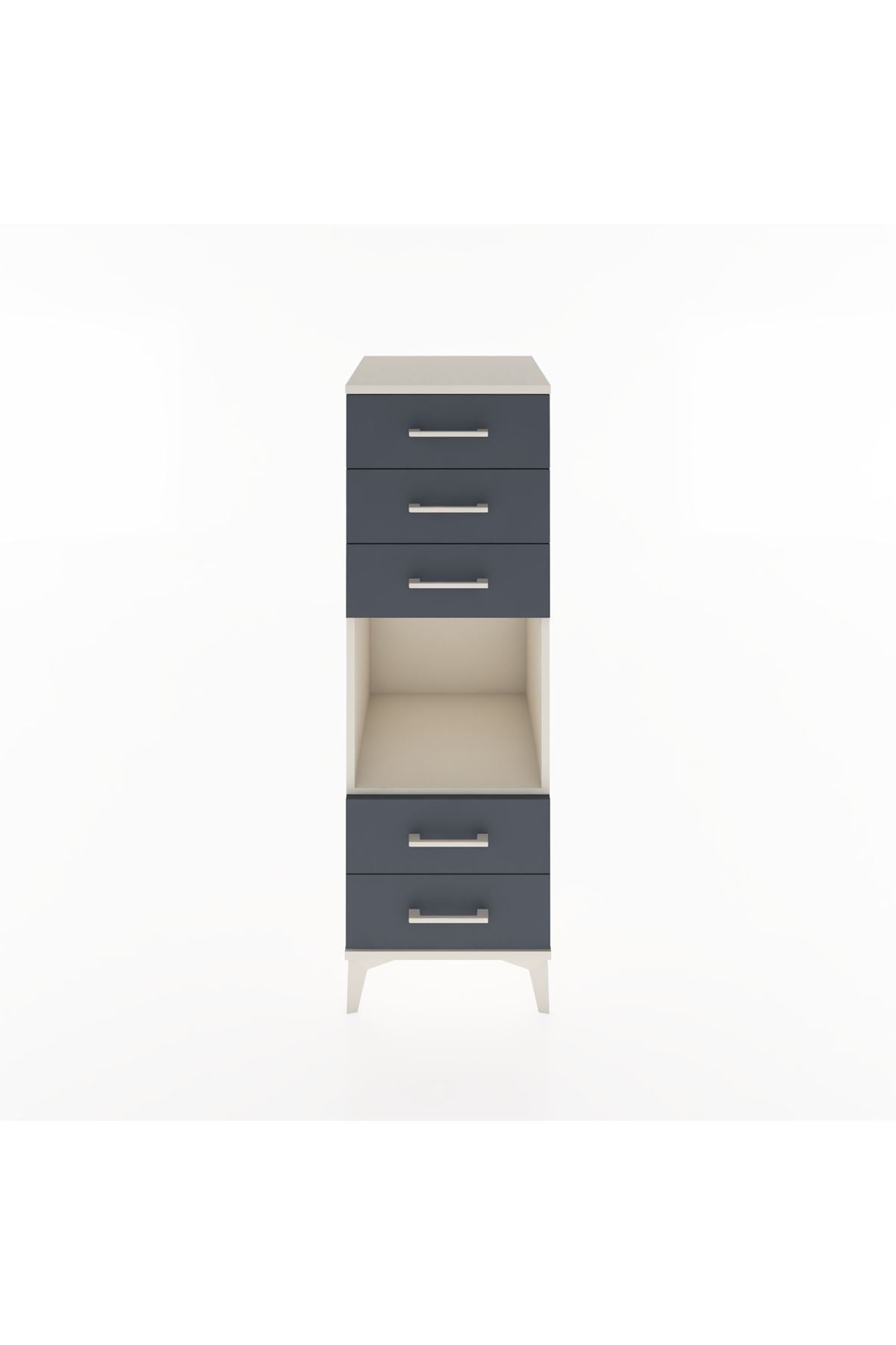 Hyperion Dolap Tek Raflı 5 Çekmeceli 44x44x134 Aytaşı-Antrasit