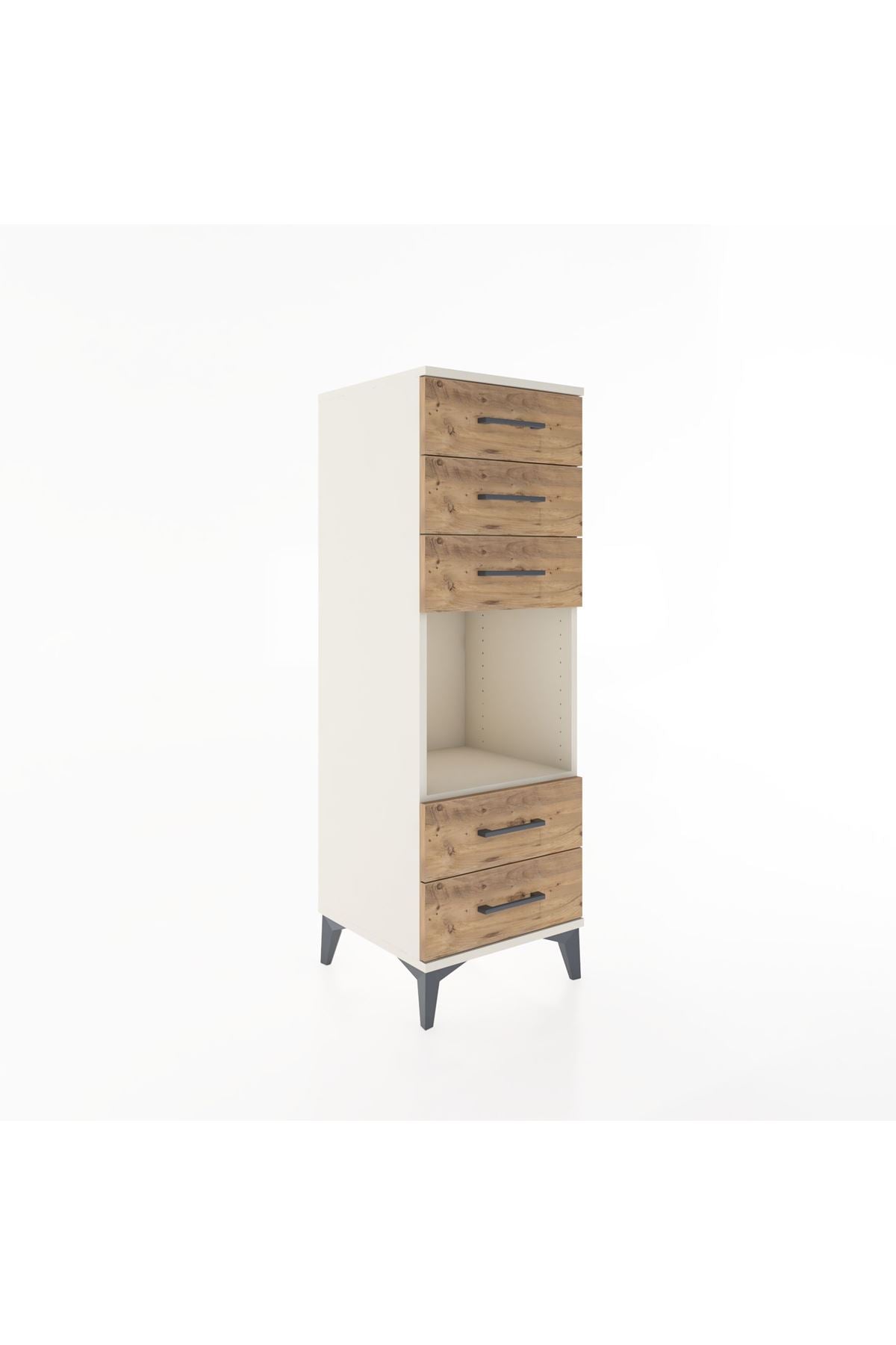 Hyperion Dolap Tek Raflı 5 Çekmeceli 44x44x134 Aytaşı-Çam