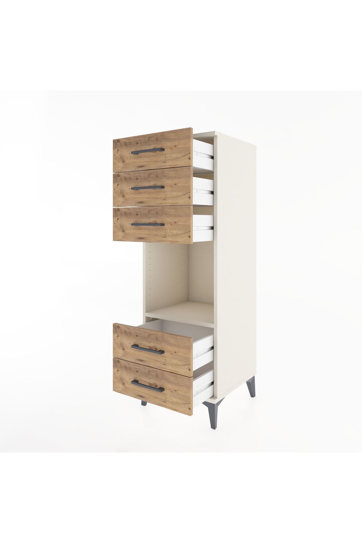 Hyperion Dolap Tek Raflı 5 Çekmeceli 44x44x134 Aytaşı-Çam